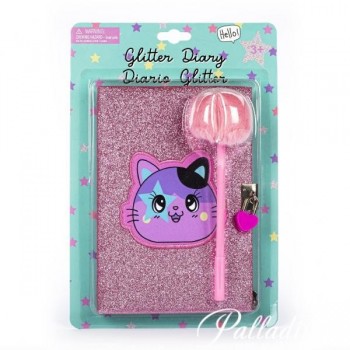 Diario segreto glitterato Glamour con penna magica